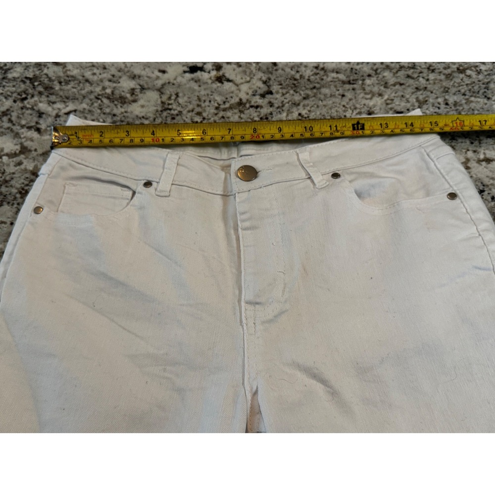 d.jeans Womens White Denim Bermuda Shorts Size 6 Cuffed Stretch Mid Rise - Picture 3 of 6